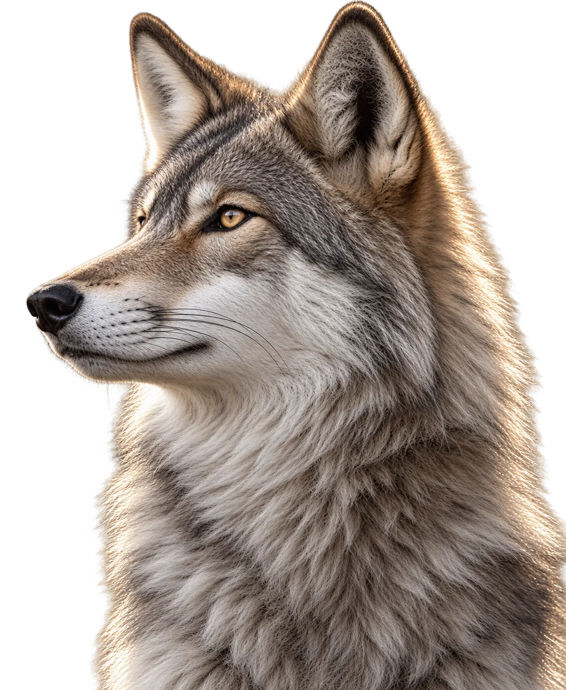 A wolf, watching